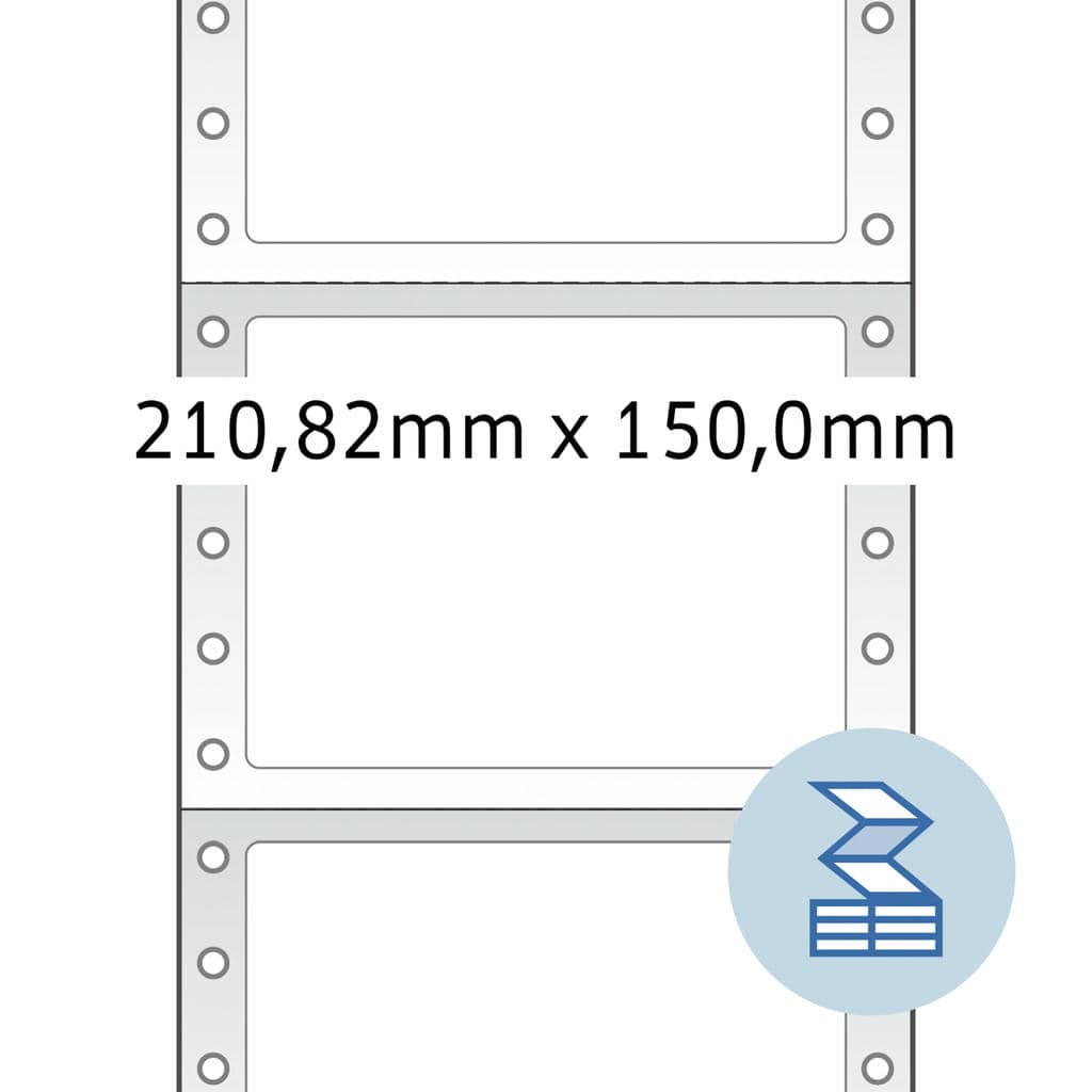 Computeretiketten endlos 1-bahnig – 210,82 x 150,0 mm