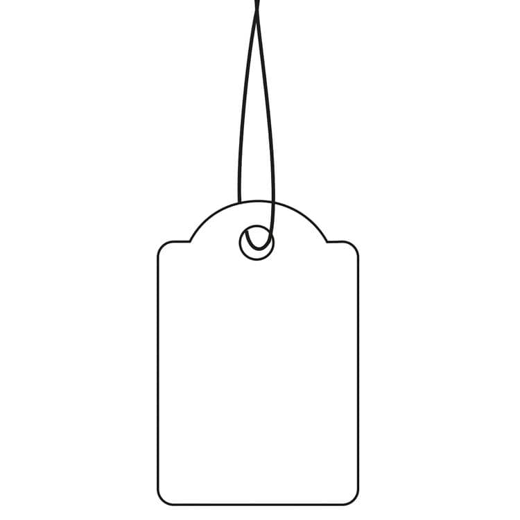 Hängeetiketten mit Faden rot, 1000 St. – 25 x 38 mm