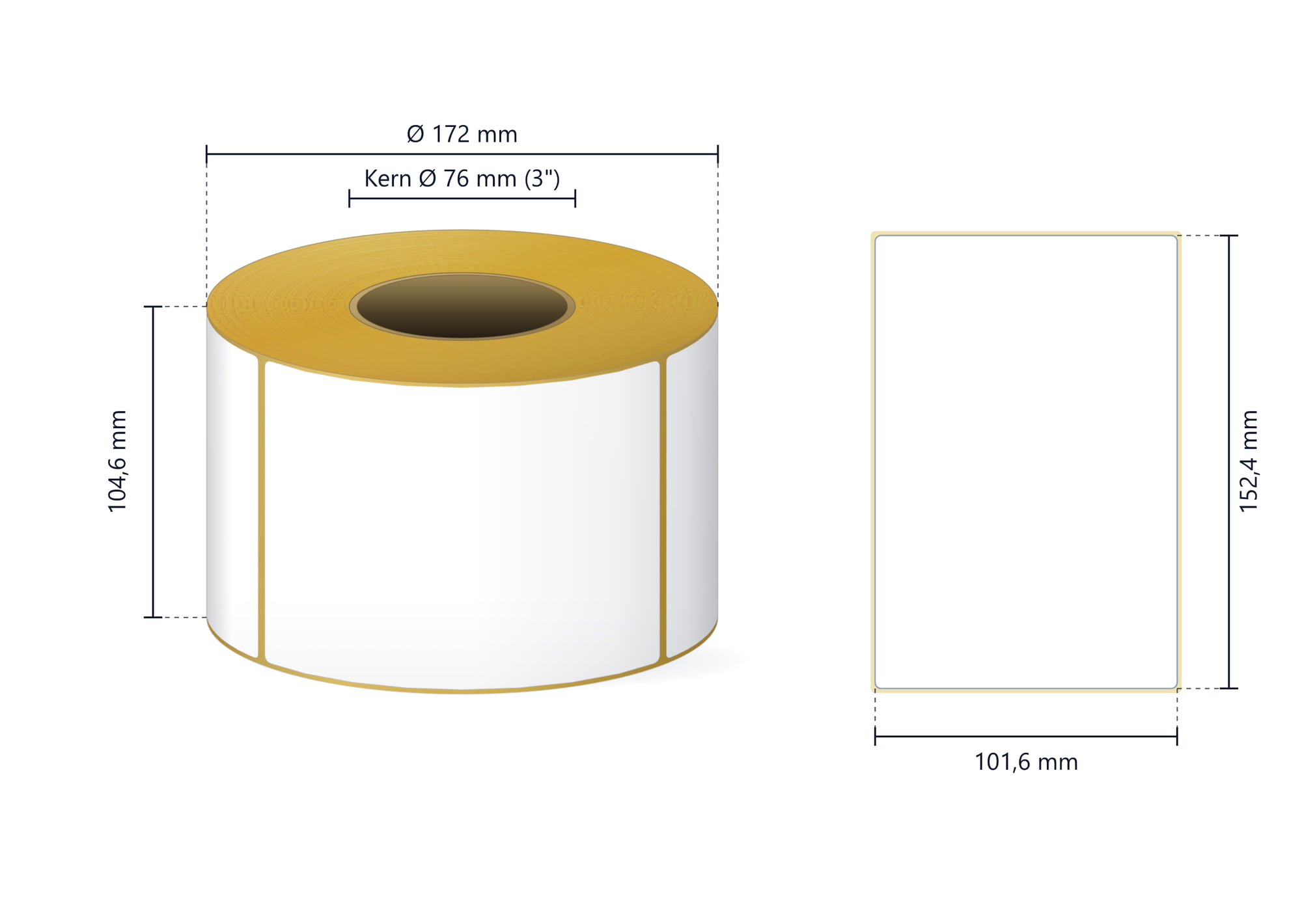 Rollenetikett Thermo ECO, 101,6x152,4 mm | 980 Etiketten/Rolle
