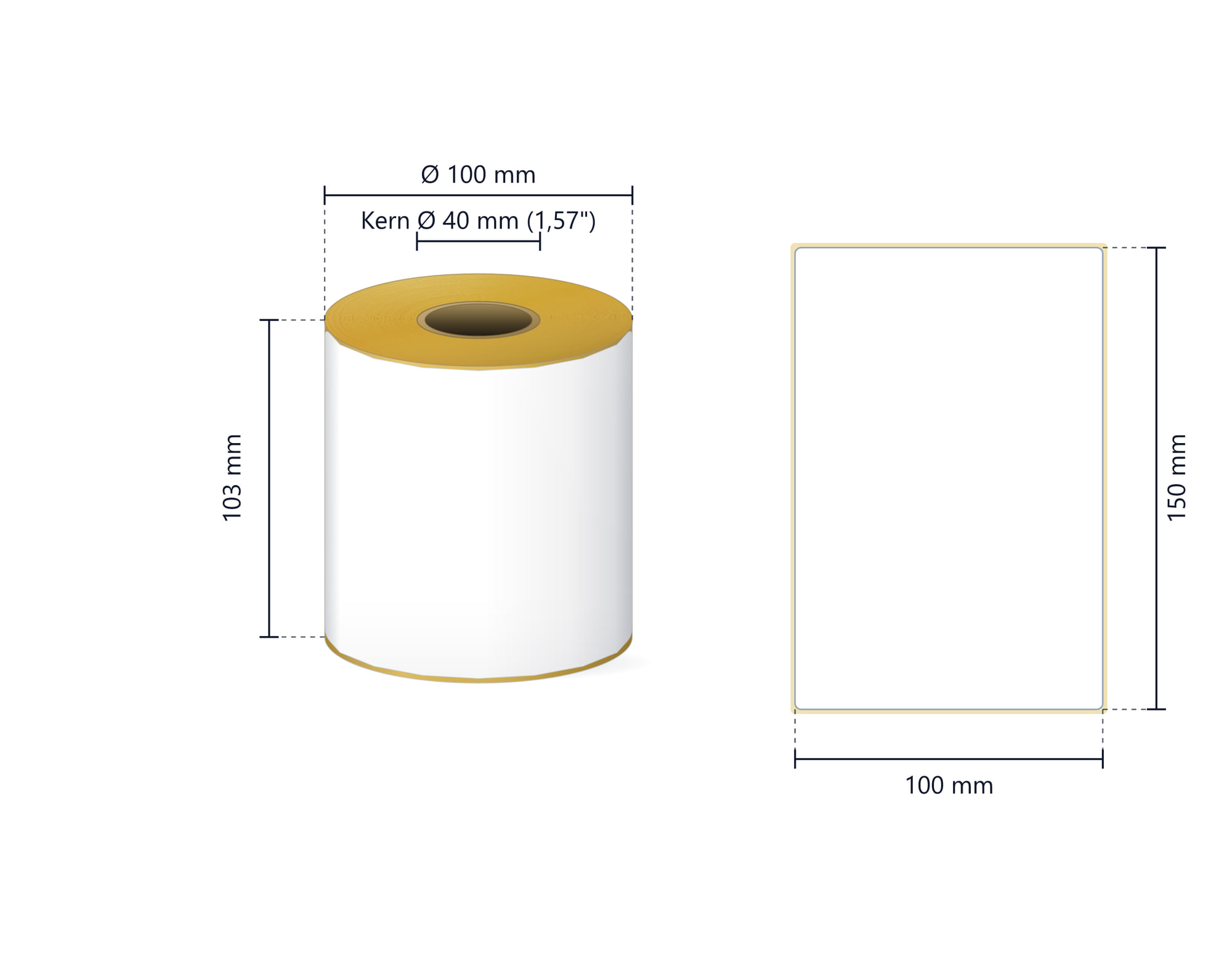 Rollenetikett Thermo ECO, 100x150 mm | 270 Etiketten/Rolle