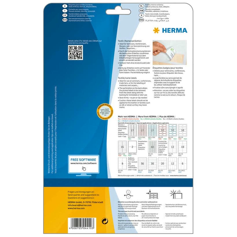 Namensetiketten, blauer Rand, trennbar, Acetatseide – 80,0 x 50,0 mm
