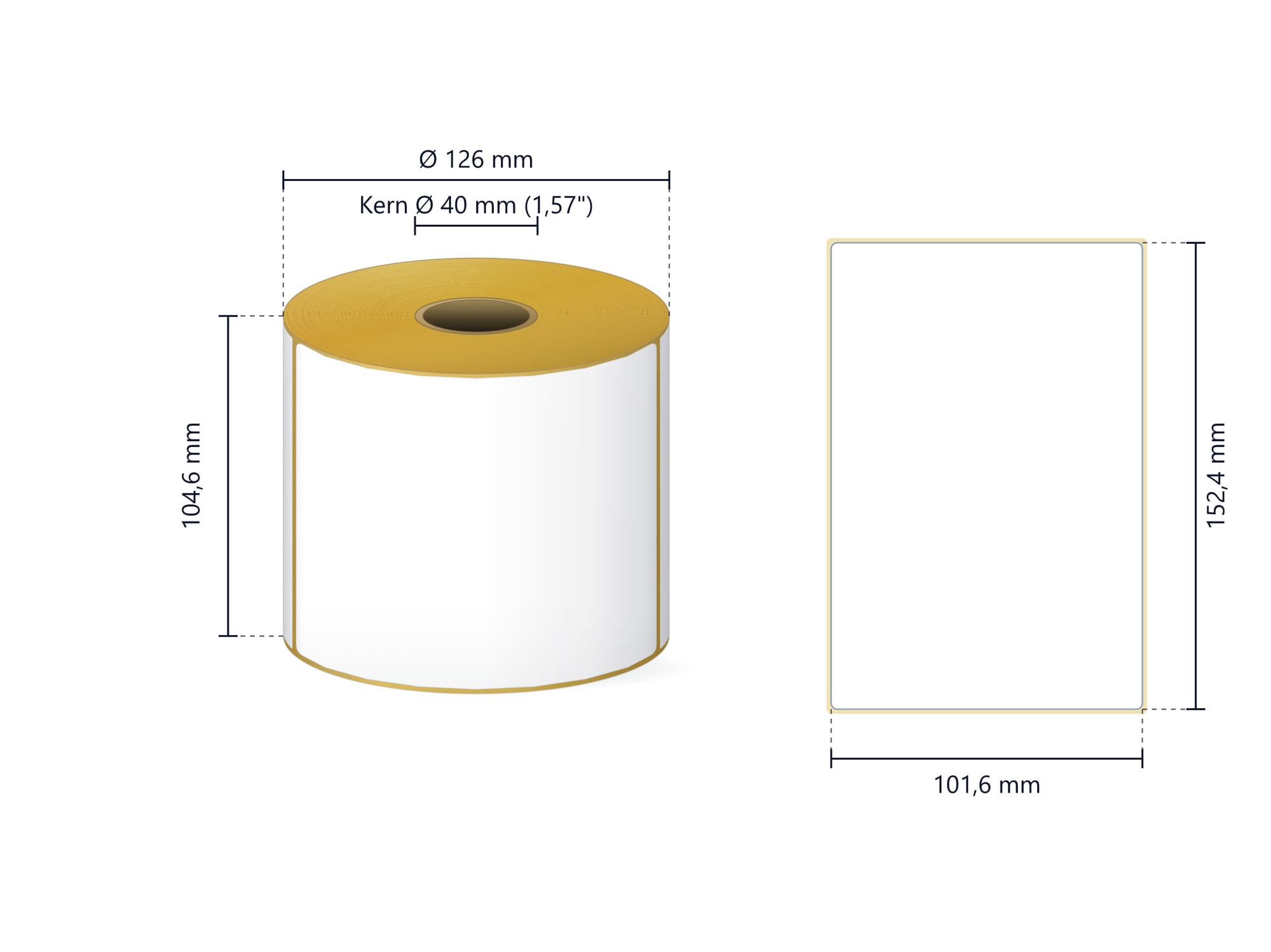 Rollenetikett Thermo ECO, 101,6x152,4 mm | 320 Etiketten/Rolle