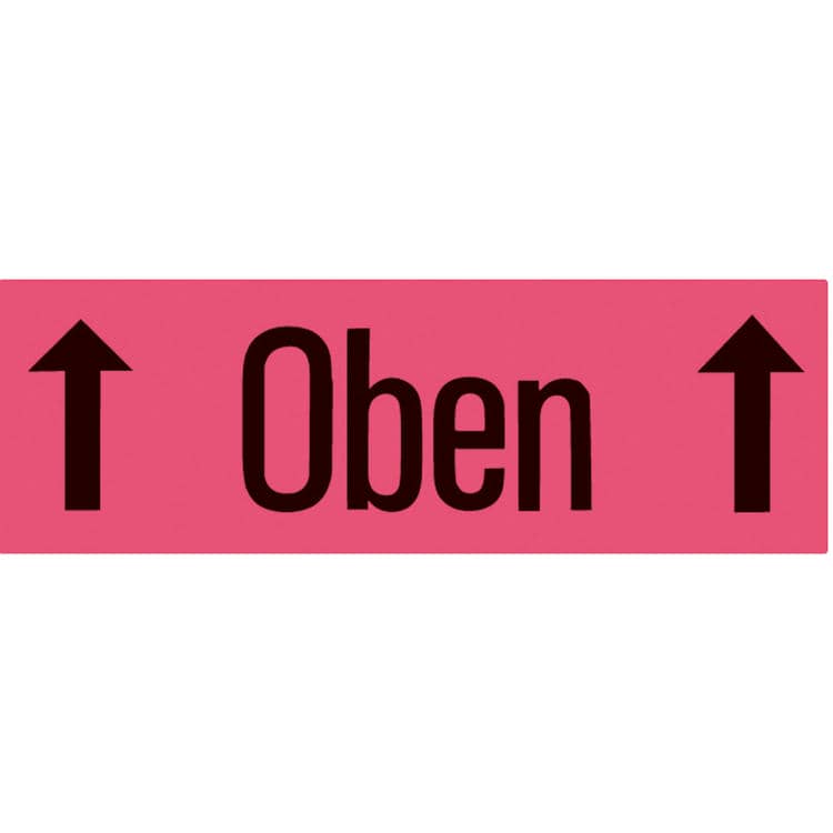 Versandzettel ""Oben"" leuchtrot