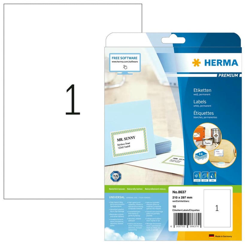 Premium Etiketten – 210 x 297 mm