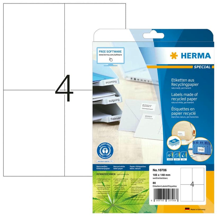 Etiketten aus Recyclingpapier