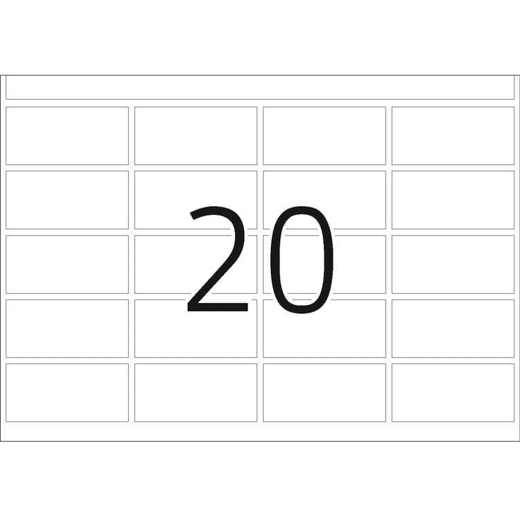 Haftetiketten für Druckmaschinen DP1 weiß – 19 x 40 mm