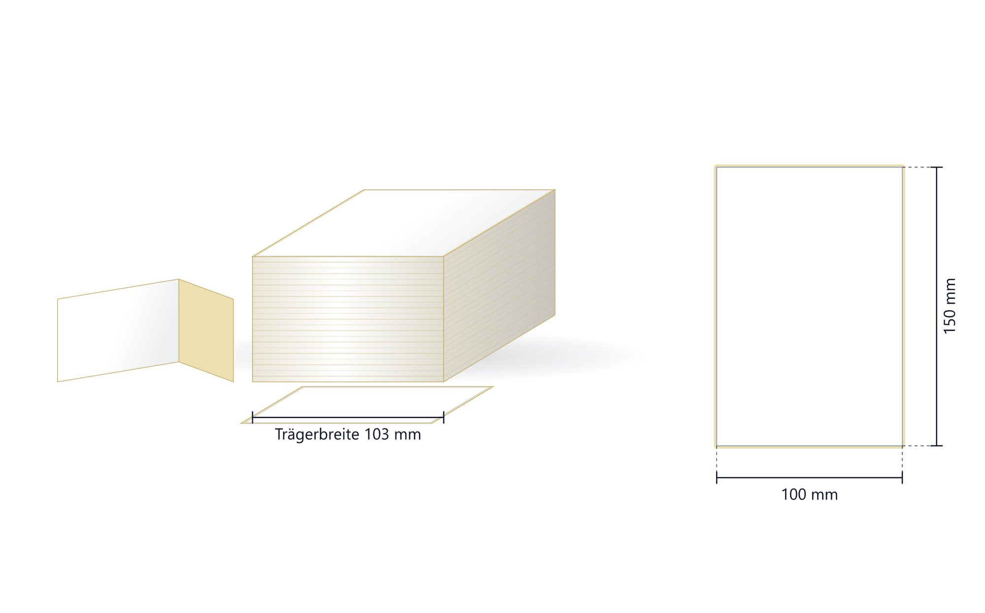 Falzetikett Thermo ECO, 100 x 150 mm | 7000 Stk. je VPE