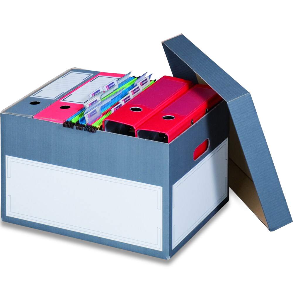 Archivbox mit Deckel, farbig (414x331x266 mm)