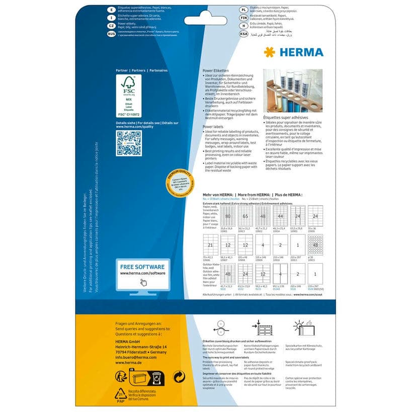 Power-Etiketten, extrem stark haftend – 97 x 42,3 mm