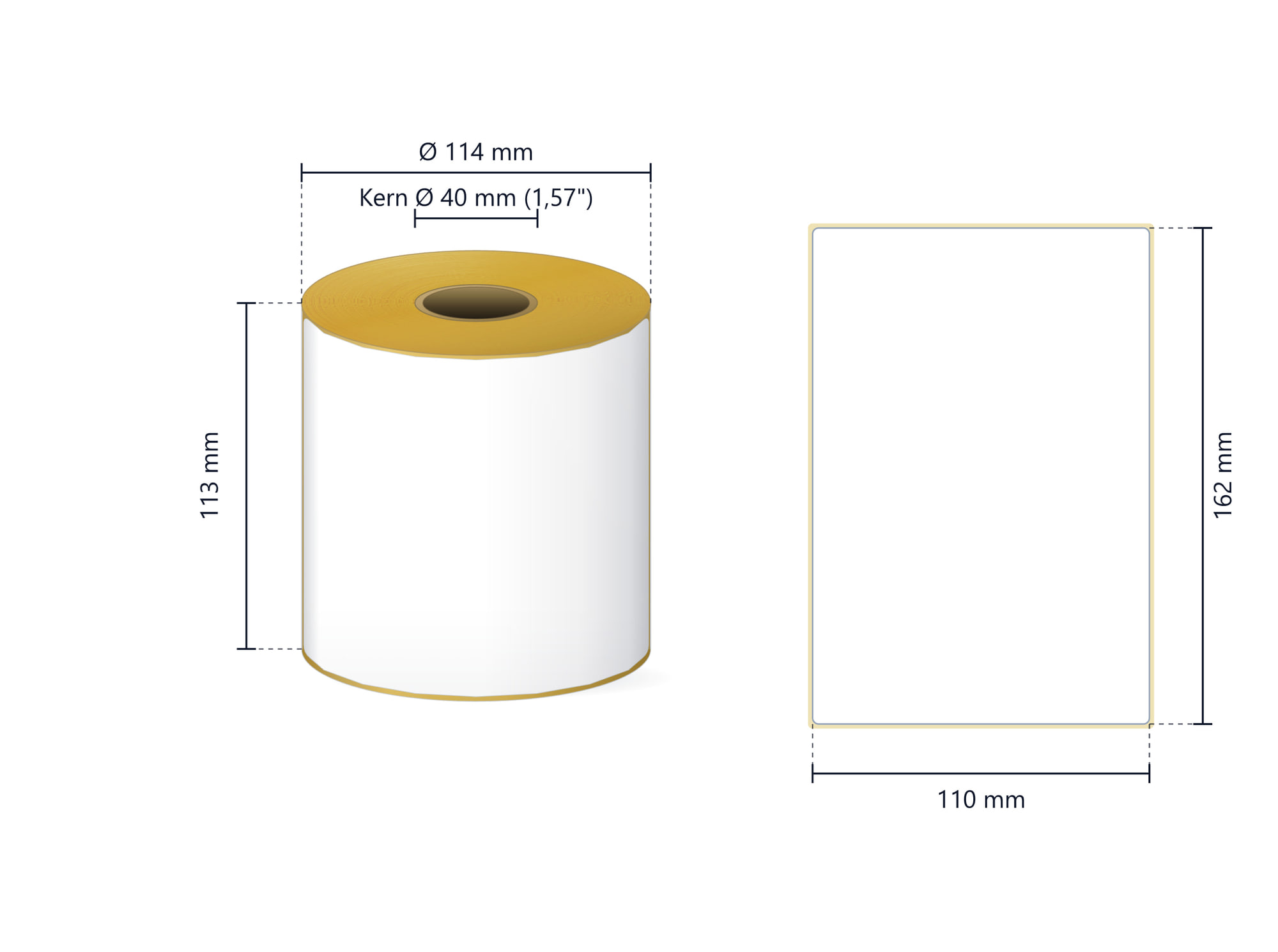 Rollenetikett Thermo ECO, 110x162 mm | 200 Etiketten/Rolle