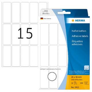 Vielzwecketiketten weiß – 20 x 50 mm