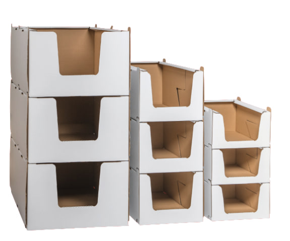 Stapelbehälter aus Wellpappe - Größe S - 380x360x200mm