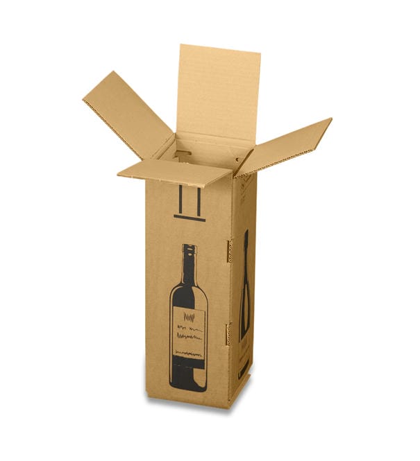 1er Versandkarton für Weinflaschen (144x144x425 mm)