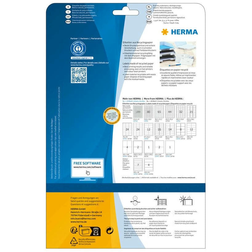 Etiketten aus Recyclingpapier – 48,3 x 33,8 mm