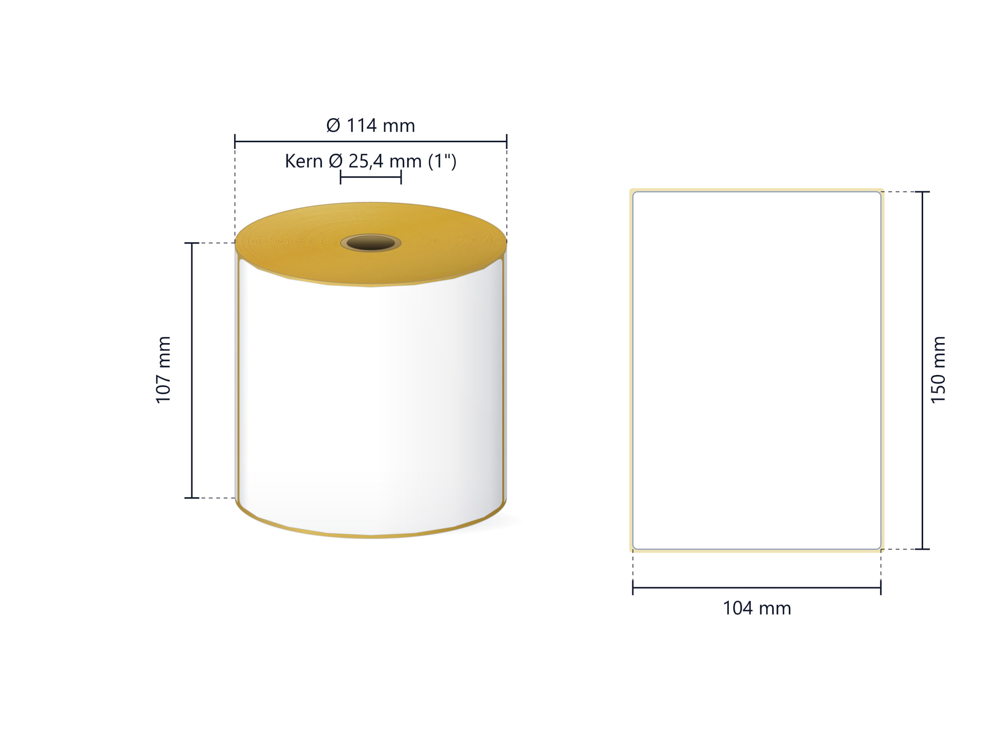 Rollenetikett Thermo ECO, 104x150 mm | 475 Etiketten/Rolle