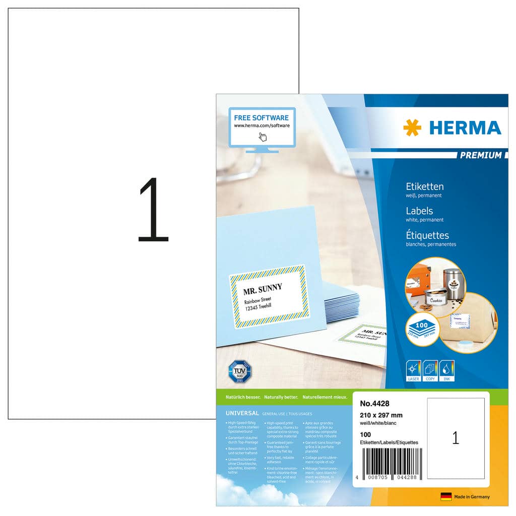 Premium Etiketten – 210 x 297 mm