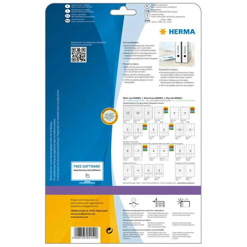 Ordner-Etiketten, blickdicht – 59 x 297 mm