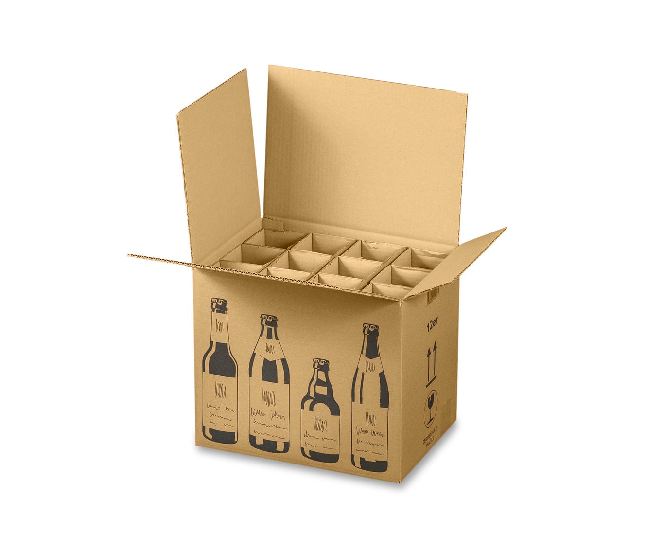 12er Versandkarton für Bierflaschen (353x255x288 mm)