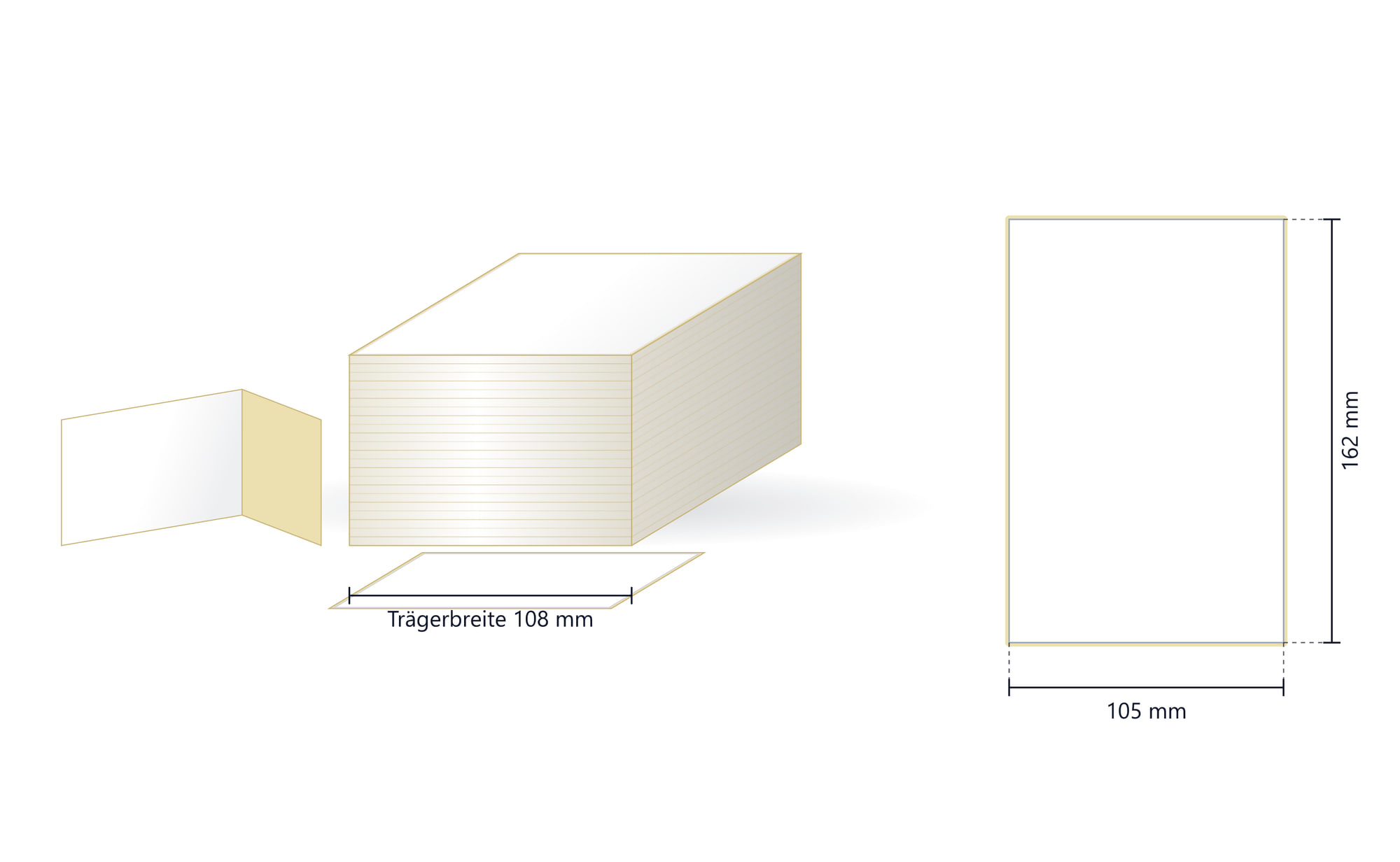 Falzetikett Thermo ECO, 105 x 162 mm | 1500 Stk. je VPE